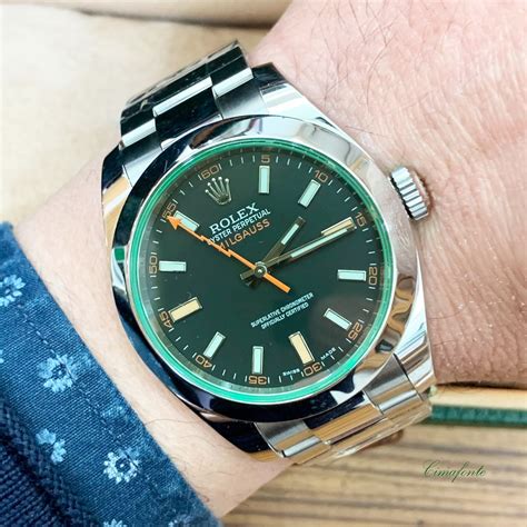 rolex milgauss vetro verde